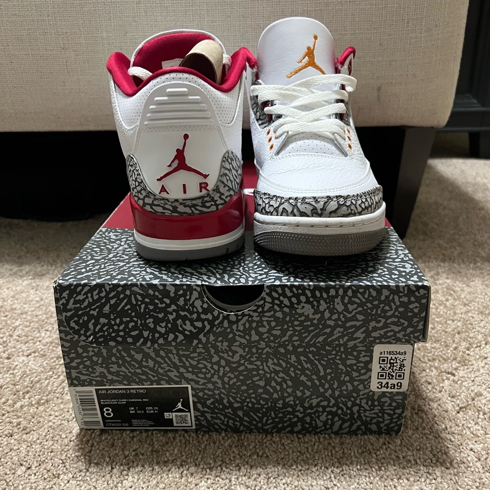 ♦️2022 Air Jordan 3️⃣Retro Cardinal Red♦️